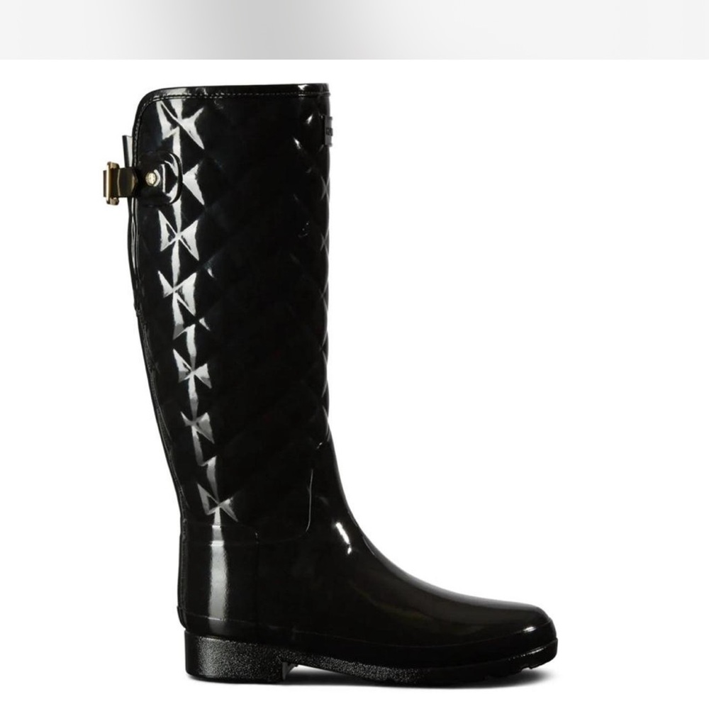 Hunter Black Quilted Women's Rain Boots